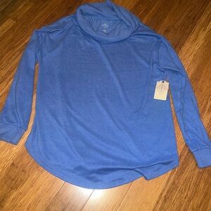 Blue Cowl Neck Sweater